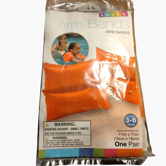 Intex Swimming Arm Bands Orange Vinyl Inflatable - Picture 1 of 9